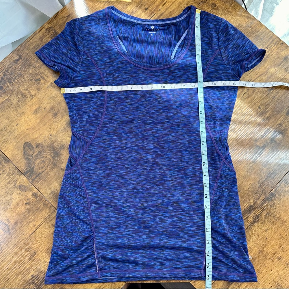 Athleta Purple and Blue Pop Space-Dye Athletic Tee, Small - Picture 8 of 12